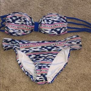 Blue patterned bikini